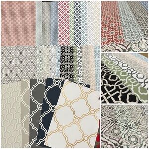 26 Large Multicolor Geometric Patterns Semi Textured Wallpaper Sample Sheets
